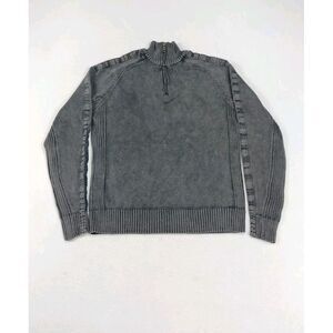 BKE Sweater Mens‎ Small Charcoal Gray Ribbed Gorpcore Outdoors Hiking Mock Neck
